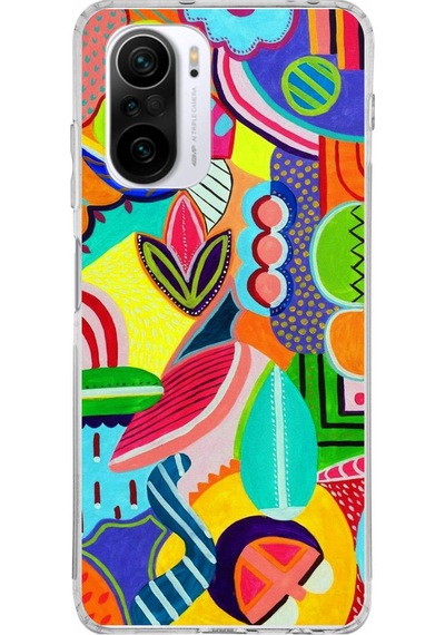 Xiaomi Redmi K40 İle Uyumlu 1mm Slim Fit Retro Renkler 6 Baskılı Şeffaf Kılıf