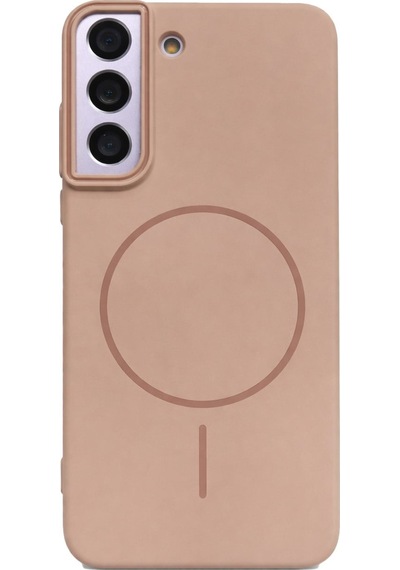 Samsung Uyumlu Galaxy S22  Kamera Çıkıntılı Magsafe Wireless Şarj Özellikli Sert Sararmaz Silikon Kılıf Gold