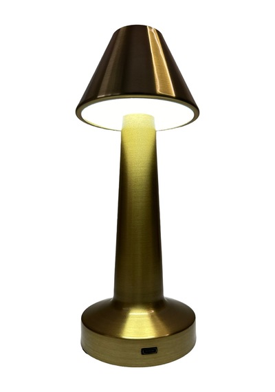 Dekoratif Şarjlı Dokunmatik Led Masa Lambası Şapka Model Gold