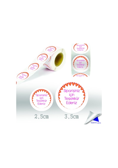Sipariş Paketi Etiketi Sticker 3,5cm 28 Adet Baskes Model 18
