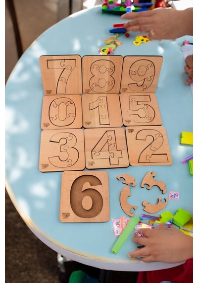 Mdf Oyun Puzzle Rakamlar Çocuklar Için Boyanabilir Matematik Seti