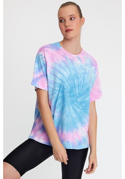 Kadın Batik Yıkamalı Oversize Mavi