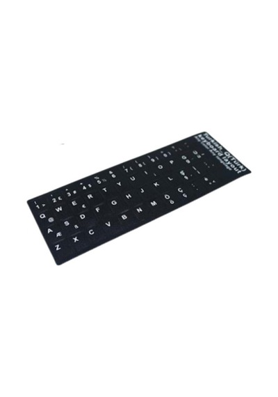 2 Adet Klavye Sticker, Türkçe Q Klavye Etiketi Laptop Pc Sticker Siyah Pvc