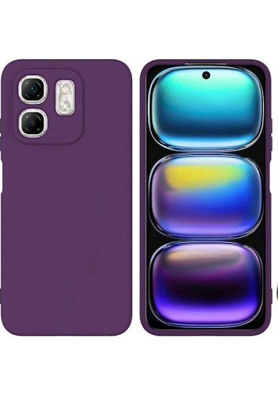 Infinix Hot 50i Uyumlu Silikon Kılıf - Kamera Korumalı Esnek Pastel Renk Kapak - Mor Mor