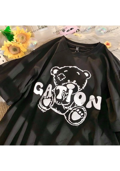 Adrift Y2k Unisex Harajuka Anime Retro Kawai Kuromi T-shirt Kod Rertr Startmore 6665 Siyah