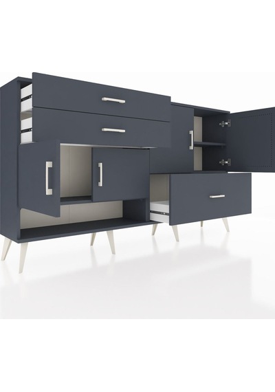 Arges Konsol 3 Raflı 3 Çekmeceli 4 Kapaklı 176x30x99 Antrasit-ant Antrasit-antrasit Arges Konsol 3 Raflı 3 Çekmeceli 4 Kapaklı 176x30x99 Antrasit-ant Antrasit-antrasit