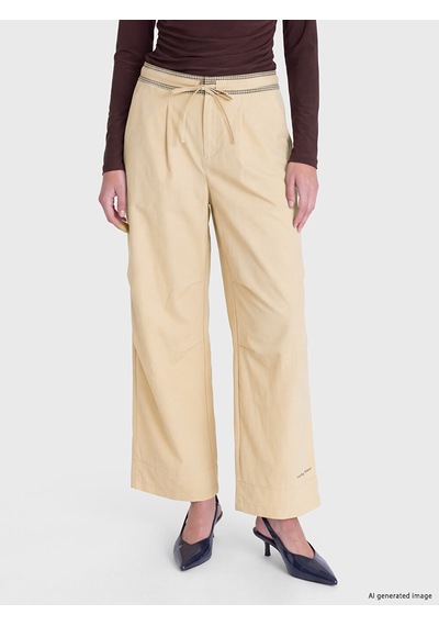 Lcw Modest Yeşil Nakışlı Geniş Paça Kadın Pantolon