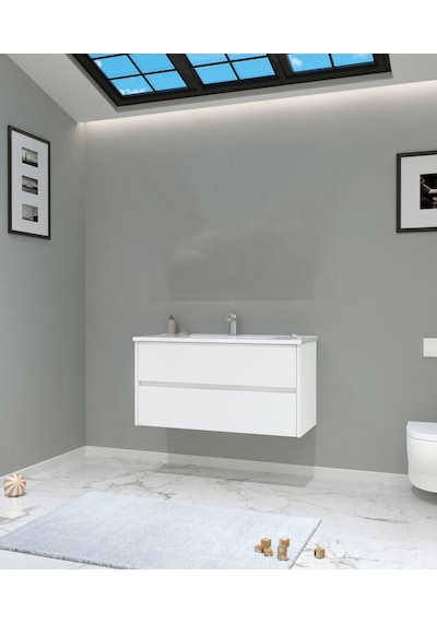 Orka Side Çekmeceli Banyo Dolabı Alt Modül Lavabo Beyaz 100 Cm Beyaz Orka Side Çekmeceli Banyo Dolabı Alt Modül Lavabo Beyaz 100 Cm Beyaz