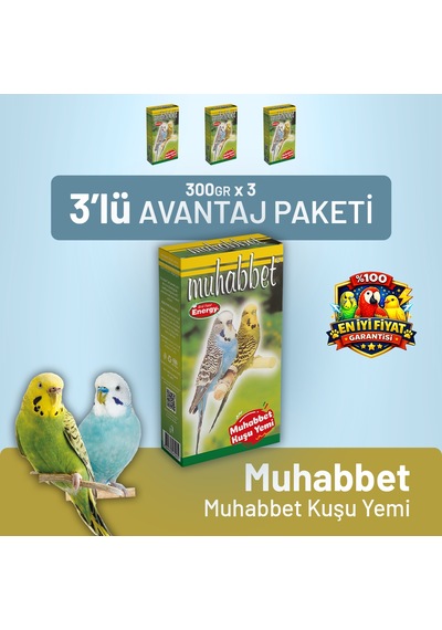 Muhabbet Muhabbet Kuşu Yemi - 3 Adet 300 G