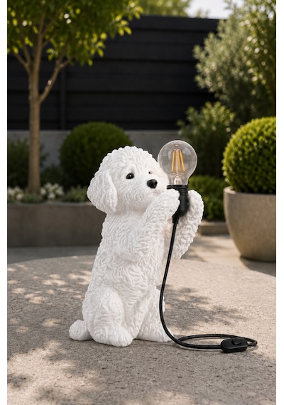 3d Baskı Köpek Masa Lambası Modern Dekoratif Aydınlatma Ürünü Beyaz