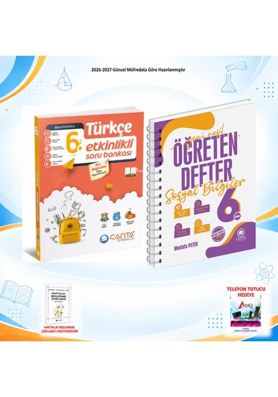 Çanta Yayınları 2026-2027 6. Sınıf Tüm Dersler 2 Kitap Türkçe Soru/sos Defter Set