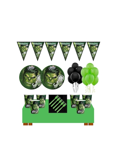 Hulk Doğum Günü Konsepti 24 Kişilik Hulk Parti Süsleri Hulk Parti