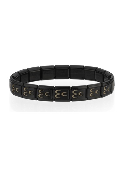 Osmanlı Üç Hilal Bayrağı İtalyan Charm Unisex Çelik Bileklik Scb58 Siyah 10755787