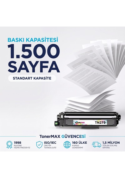 Brother Tn-279 .  Toner Siyah- Çipli / Dcp-l3520cdw / L3560cdw / Hl-l3220cw / L3240cdw / L3280cdw / Mfc-l3720cdw / L3760cdw / L3755cdw / L3780cdw / L8390cdw