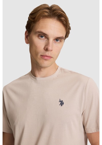 U.S. Polo Assn. U.s. Polo Assn. Erkek Taş Tişört Basic 50322312-vr049 Taş Rengi