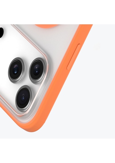 Apple Uyumlu iPhone 17 Pro Max Kılıf M-safe Şarj Özellikli Youngkit Clear Serisi Kapak Turuncu Turuncu