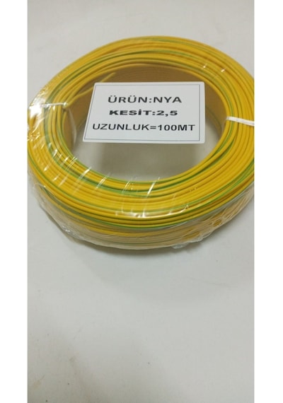 2.5 Mm 100 Metre Sarı-yeşil Nya Kablo . Tam Kesit Topraklama Tesisat Kablosu