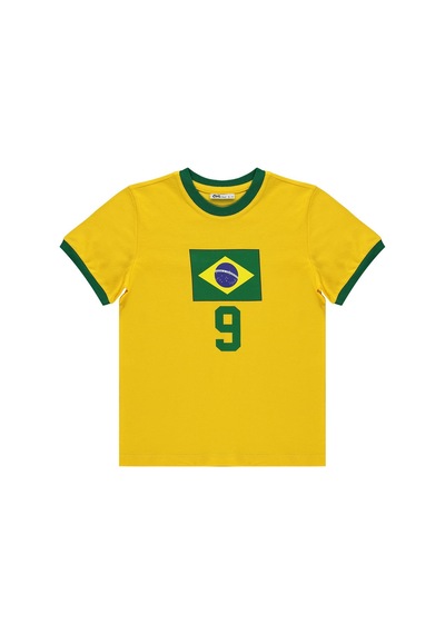Civil Boys Brazil Baskılı 2'li 6-9 Yaş Takım - Pamuk Forma - Sarı