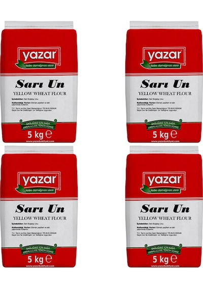 Yazar Taş Değirmende Öğütülmüş Sarı Un 4 x 5 KG
