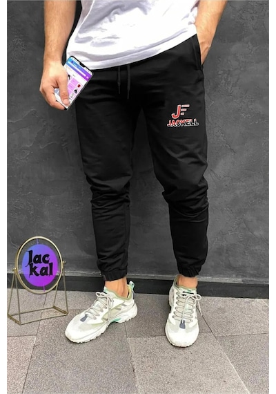 Blackjack Giyim Erkek Slim Fit Jogger Eşofman Altı Mat Siyah