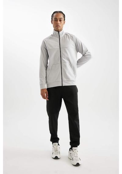 DeFactoFit Standart Fit Normal Kesim Fermuarlı Skuba Dalgıç Kumaş Cepli Dik Yaka Sporcu Hırka D1895AX24AUGR523