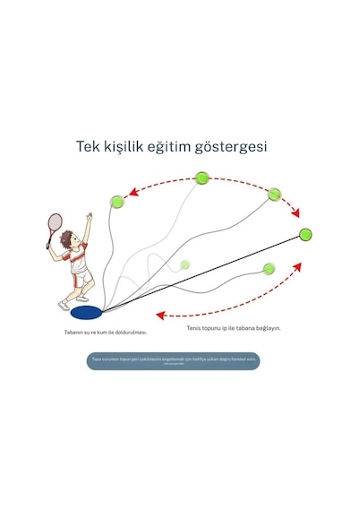 Tenis Antrenör Seti Profesyonel Elastik Halatlı Tenis Antrenman Aleti Pratik Spor Fitness Aleti