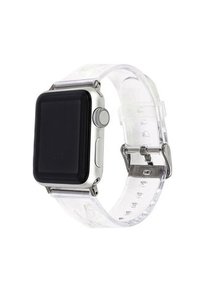 Apple Watch Uyumlu 7 41mm Krd-13 Şeffaf Silikon Kordon - Siyah