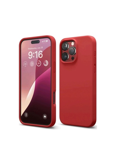 Durukar iPhone Uyumlu 16 Pro Max Kılıf First Silikon - Kırmızı