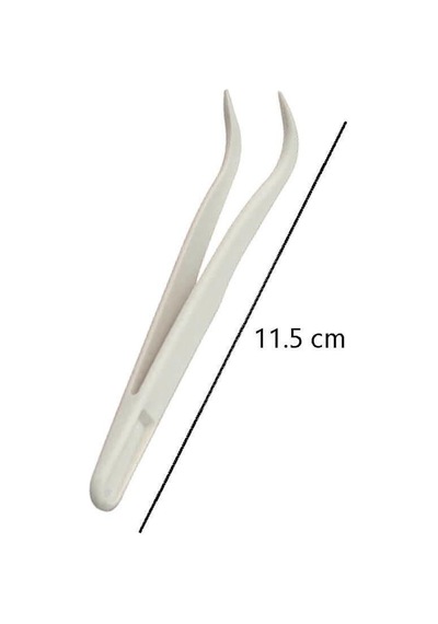 Koodmax Hassas Elektronik Ve El Sanatları Tamir Cımbızı Sert Plastik 11cm Kavisli Cımbız Beyaz