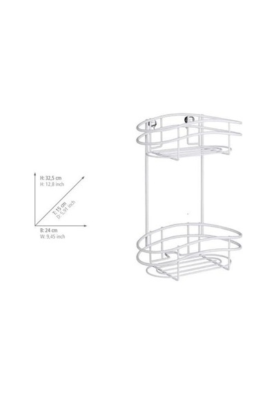 Wenko 2 Katmanlı Duvar Rafı Classic Plus - Çelik, 24 X 32,5 X 15 Cm, Beyaz