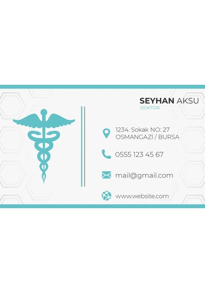 Bk Gift Kişiye Özel Doktor Tasarımlı Bitmeyen Kartvizit - Model 4