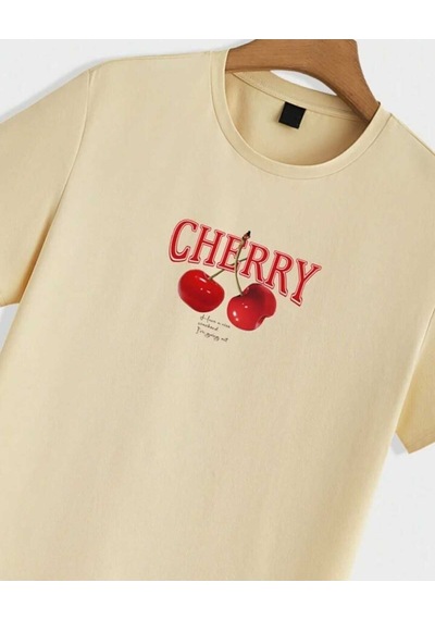 Noıssey Bej Cherry Red Bomb Oversize Unisex Trend