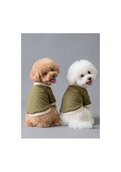 Natura Köpek Polar Sweatshirt Kapüşonsuz Yumuşak Polar Köpek Kıyafeti Nefti Yeşil