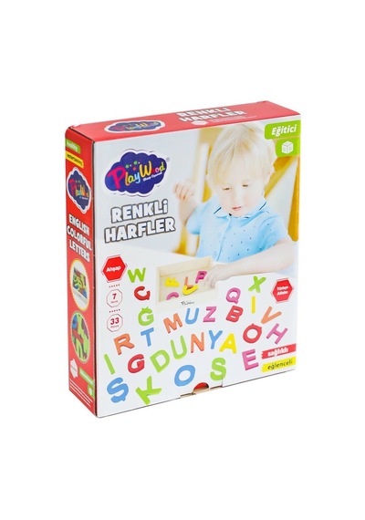 Ony-402 Ahşap Renkli Harfler 33 Parça