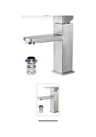 İsaoğlu Yapı Inox Lavabo Bataryası Inox Lavabo Musluk Kare Inox Lavabo Bataryası Diğer