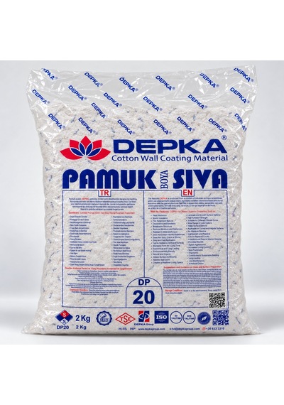 Depka Pamuk Sıva Dp20 2 Kg 7-8 M² İpek Sıva Alternatifi Isı Ve Ses Yalıtımlı Dekoratif Sıva