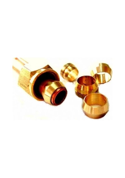 Sarı Pirinç Yüksüklü Dirsek 3/8 - 10 Mm