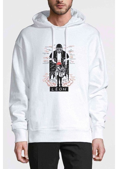 Leon & Mathilda The Professional Red Baskılı Beyaz Erkek Sweat (531042881)