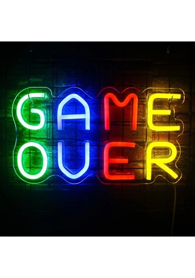 Game Over Neon Tabela Neon Yazı Dekoratif Aydınlatma Ve Gece Lambası