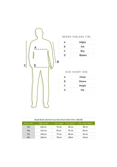 Büyük Beden Şile Bezi Uzun Kol Zımbalı Erkek Tshirt Taş 3031