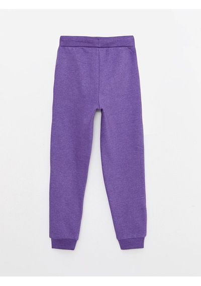 LC Waikiki Lcw Kids Mor Beli Lastikli Basic Kız Çocuk Jogger Eşofman Altı Mor Melanj