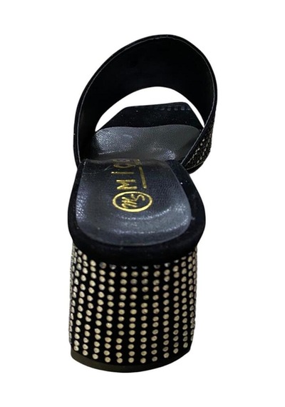 Miçe Shoes Kadın Kalın Topuklu Taşlı Terlik Siyah Taşlı - 873533717 Siyah Taşlı