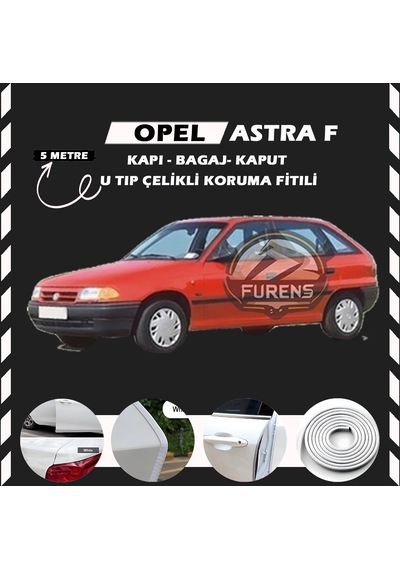 Opel Astra F Oto Araç Kapı Koruma Fitili 5 Metre Parlak Beyaz Renk