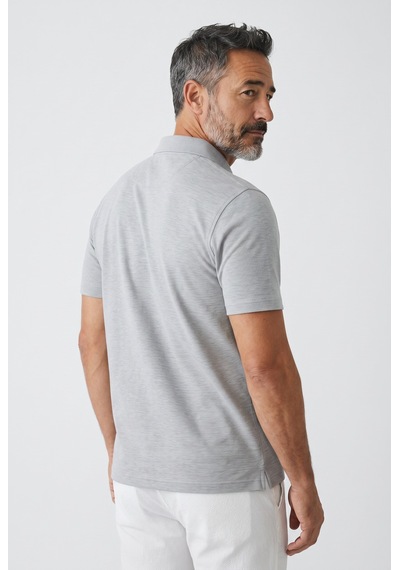 Erkek Yakalı Cepli Gri Penye Tshirt