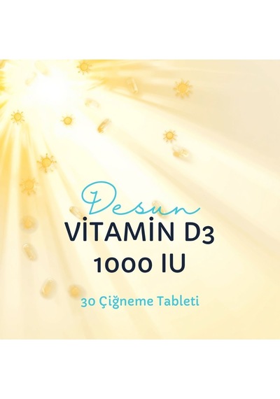 Desun Vitamin D3 1000IU 30 Çiğneme Tableti