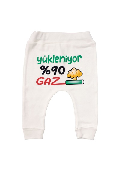 Bebegen Unisex Ekru Yükleniyor %90 Gaz Baskılı Manşetli Tek Alt Çok Renkli