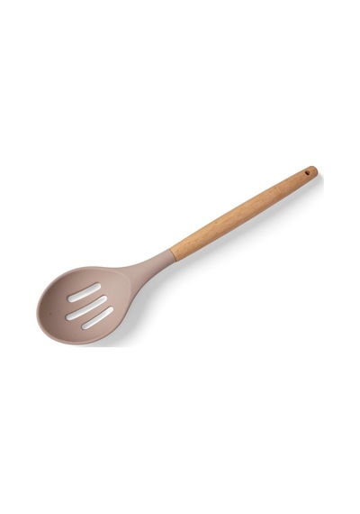 Bambu Saplı Silikon Delikli Servis Kaşığı, Bambu Uzun Silikon Delikli Servi Kaşığı 27cm 3 Renk Seçenekli Taba Sku: Zeusb0f3txmz5q