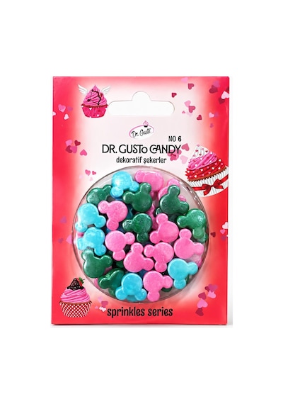 Dr. Gusto Mickey Mouse Figürlü Karışık Renkli Pasta Süsleme Şekeri