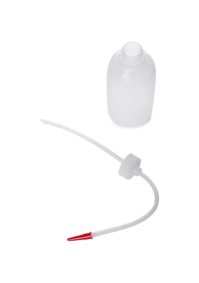 Borox Plastik Piset PE Plastik Uzun Form Renkli Yıkama Şişesi Şeffaf 250 ML