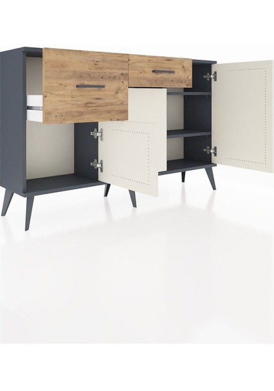 Arges Konsol 3 Raflı 2 Çekmeceli 3 Kapaklı 132x30x83 Antrasit-aytaşı/çam Aytaşı/çam Arges Konsol 3 Raflı 2 Çekmeceli 3 Kapaklı 132x30x83 Antrasit-aytaşı/çam Aytaşı/çam